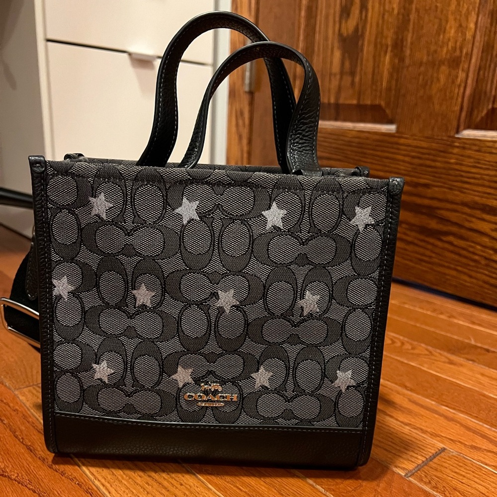 Coach Dempsey Tote 22 In Signature Jacquard With Star Embroidery
